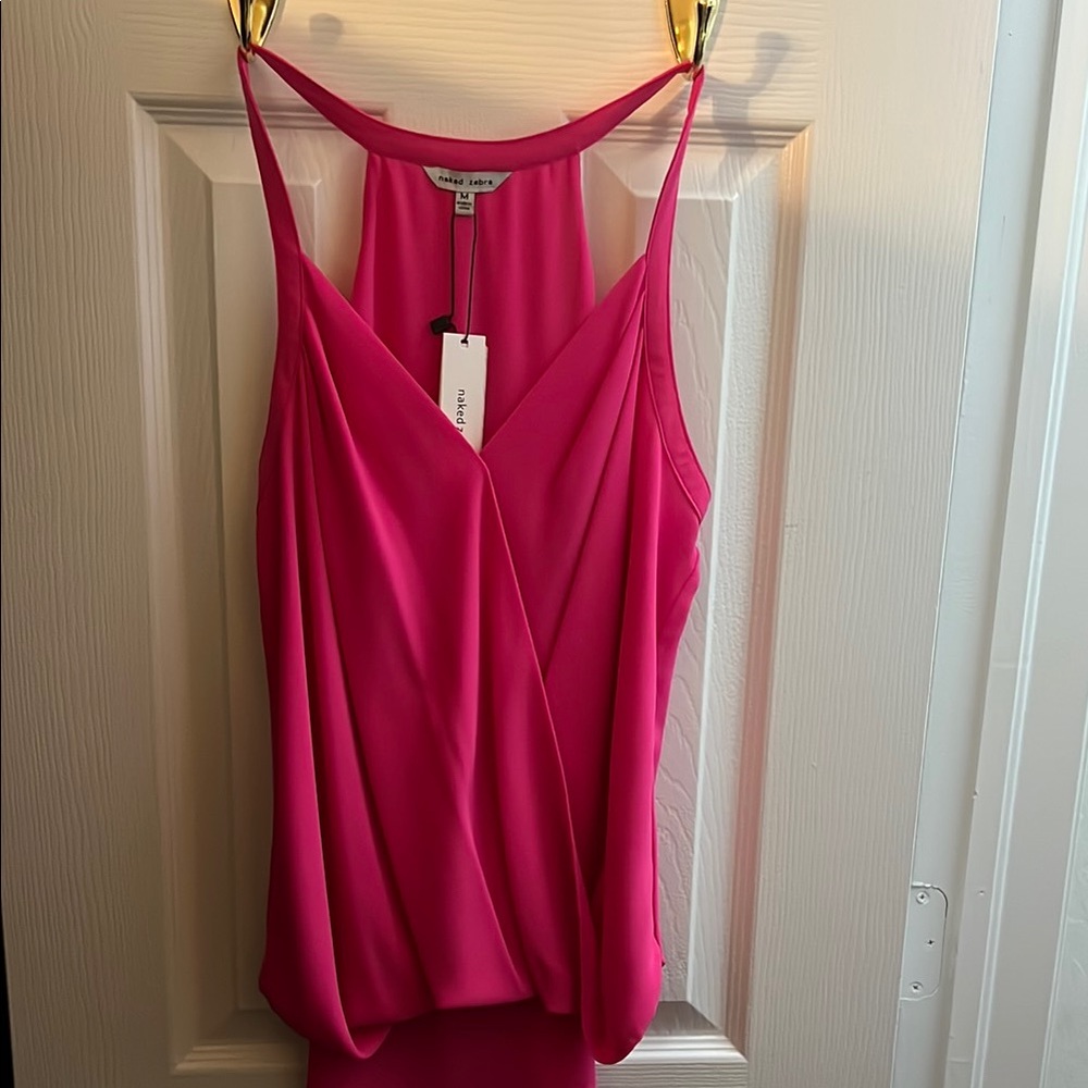Naked Zebra Pink Camisole Wrap Top